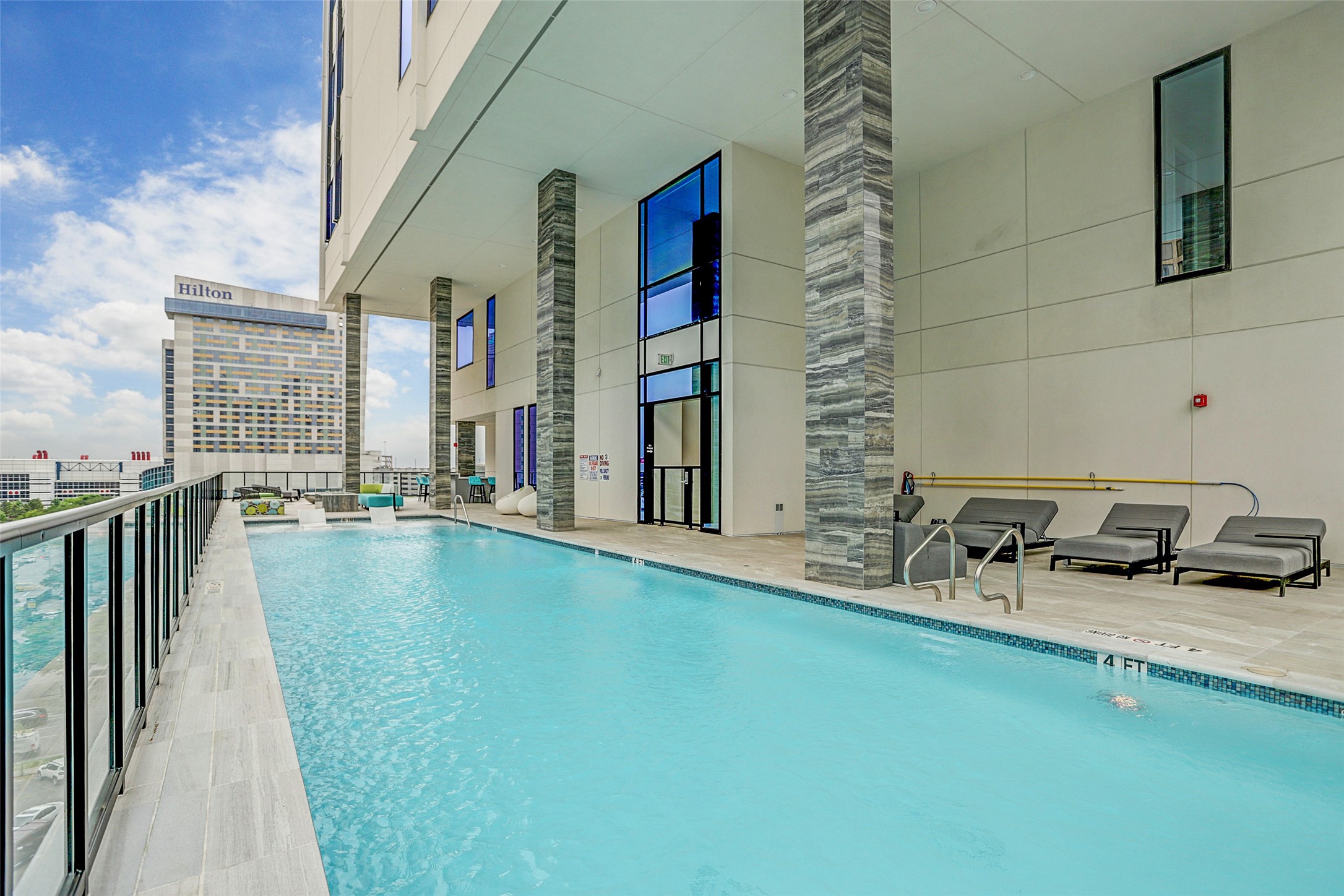 The stunning lap pool at Marlowe