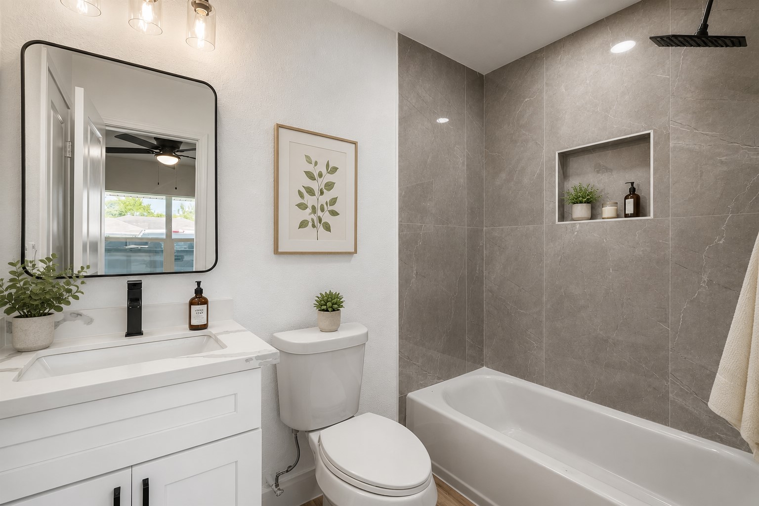 Virtually Staged Primary Bathroom