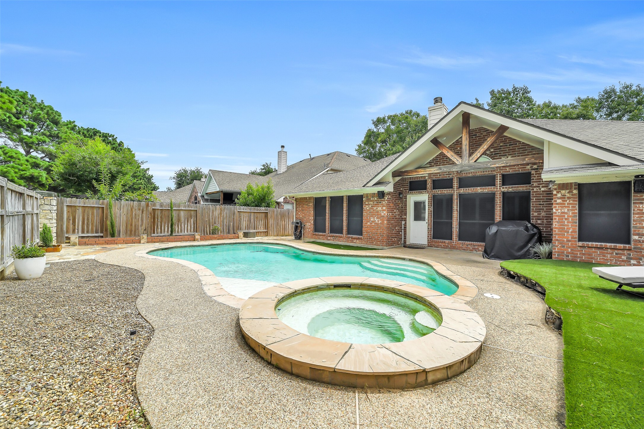 Step outside for a dip in this gorgeous pool!