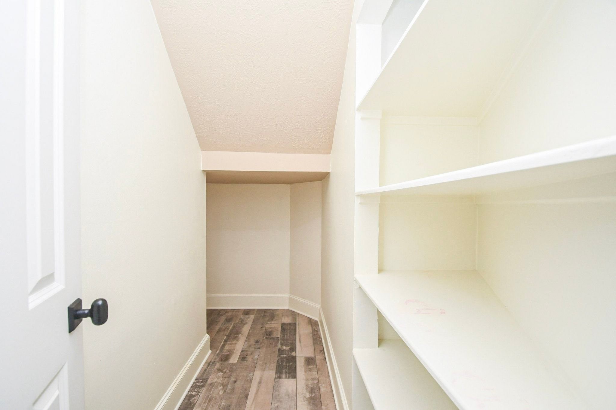 This exceptionally spacious, well-lit walk-in storage. offers convenient and accessible storage throughout the year.  Space to store items, or extra gear, helping to keep the main living areas clutter-free and pristine. A practical and highly functional feature that adds significant utility to the homes overall storage capacity.