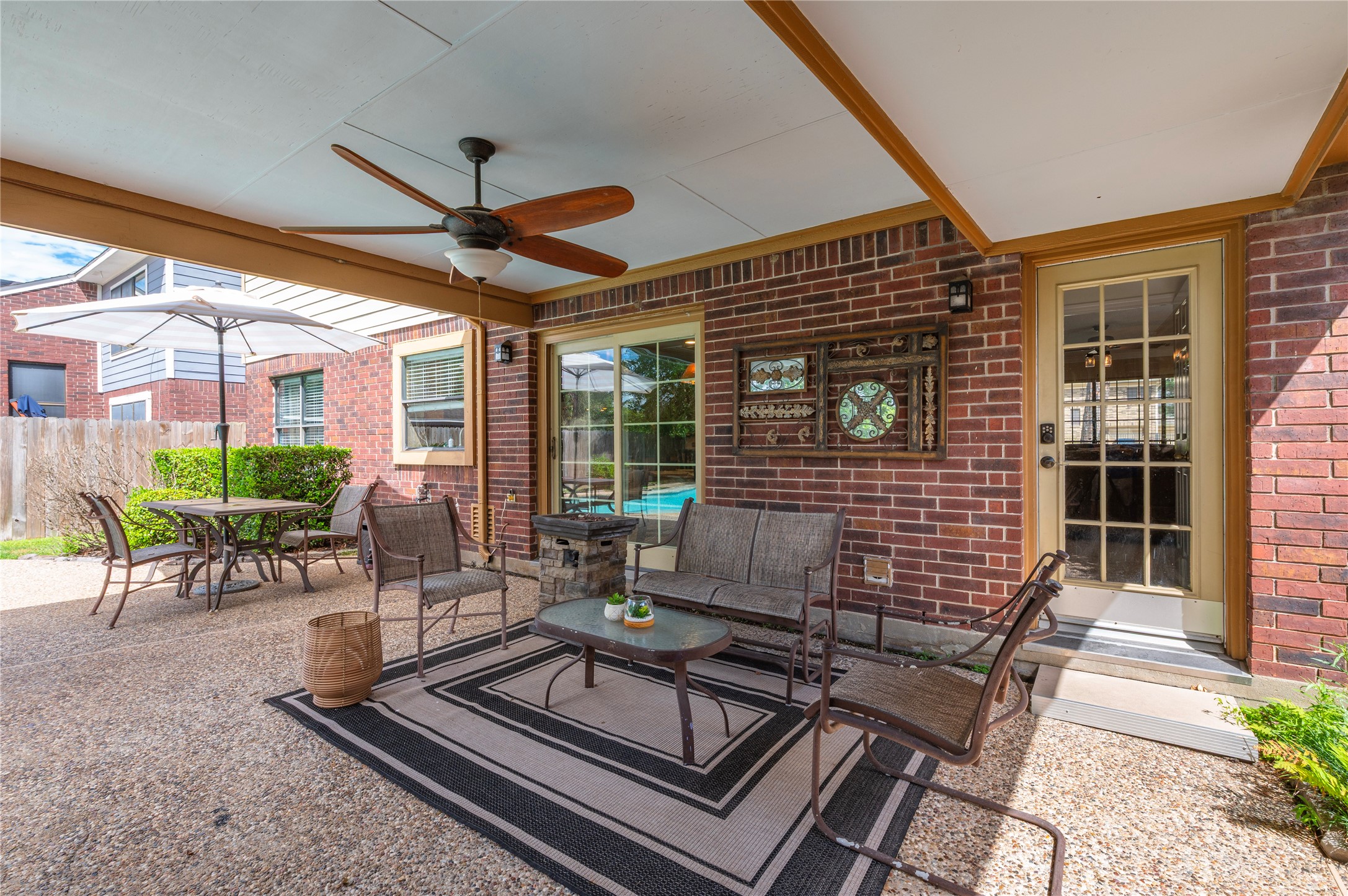 Plenty of room for outdoor living and dining right off the house.