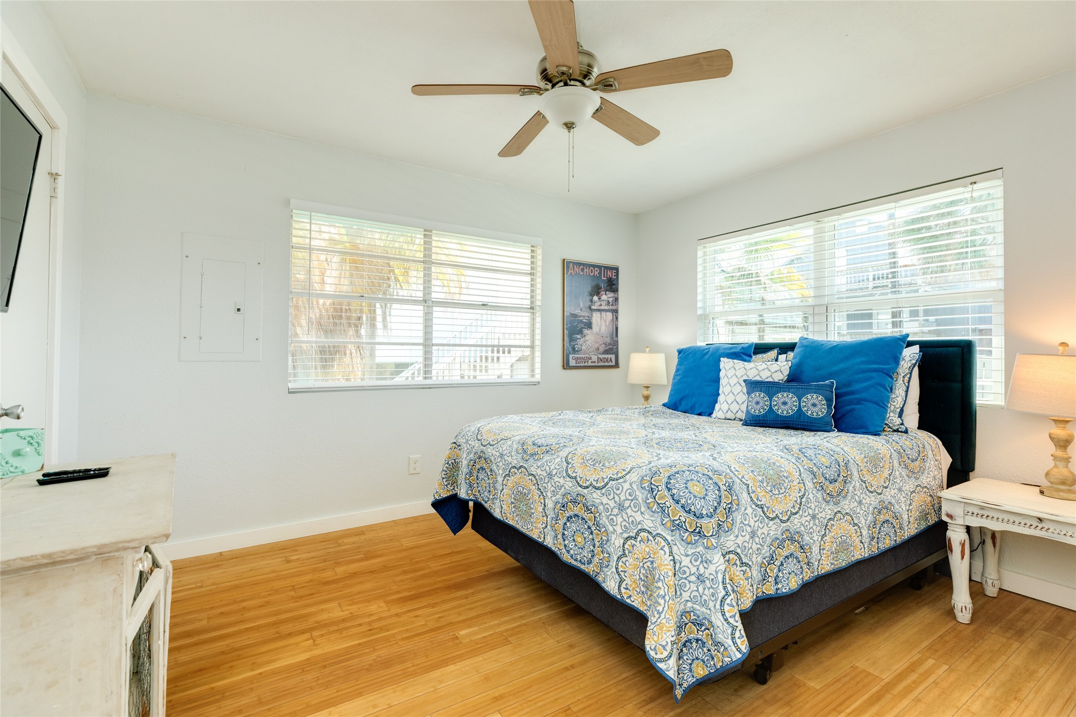Primary bedroom facing south east with gulf views.