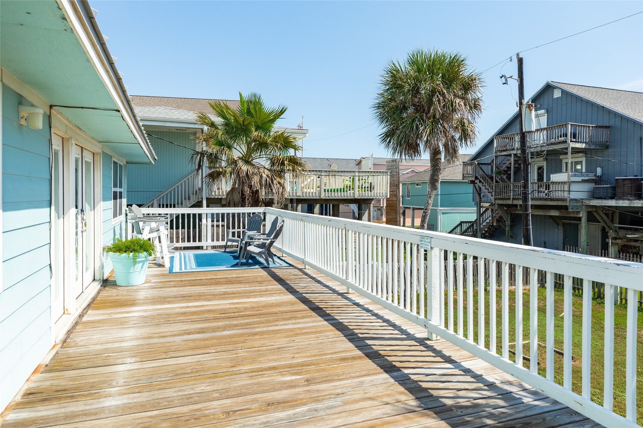 Front deck to front door.