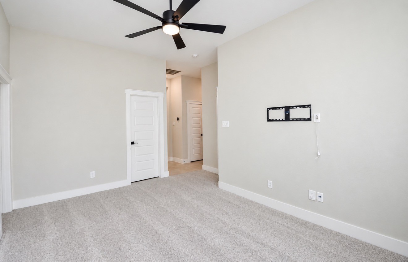Open flex area overlooks the main living space, creating a connected bonus space perfect for gaming, studying or relaxing.