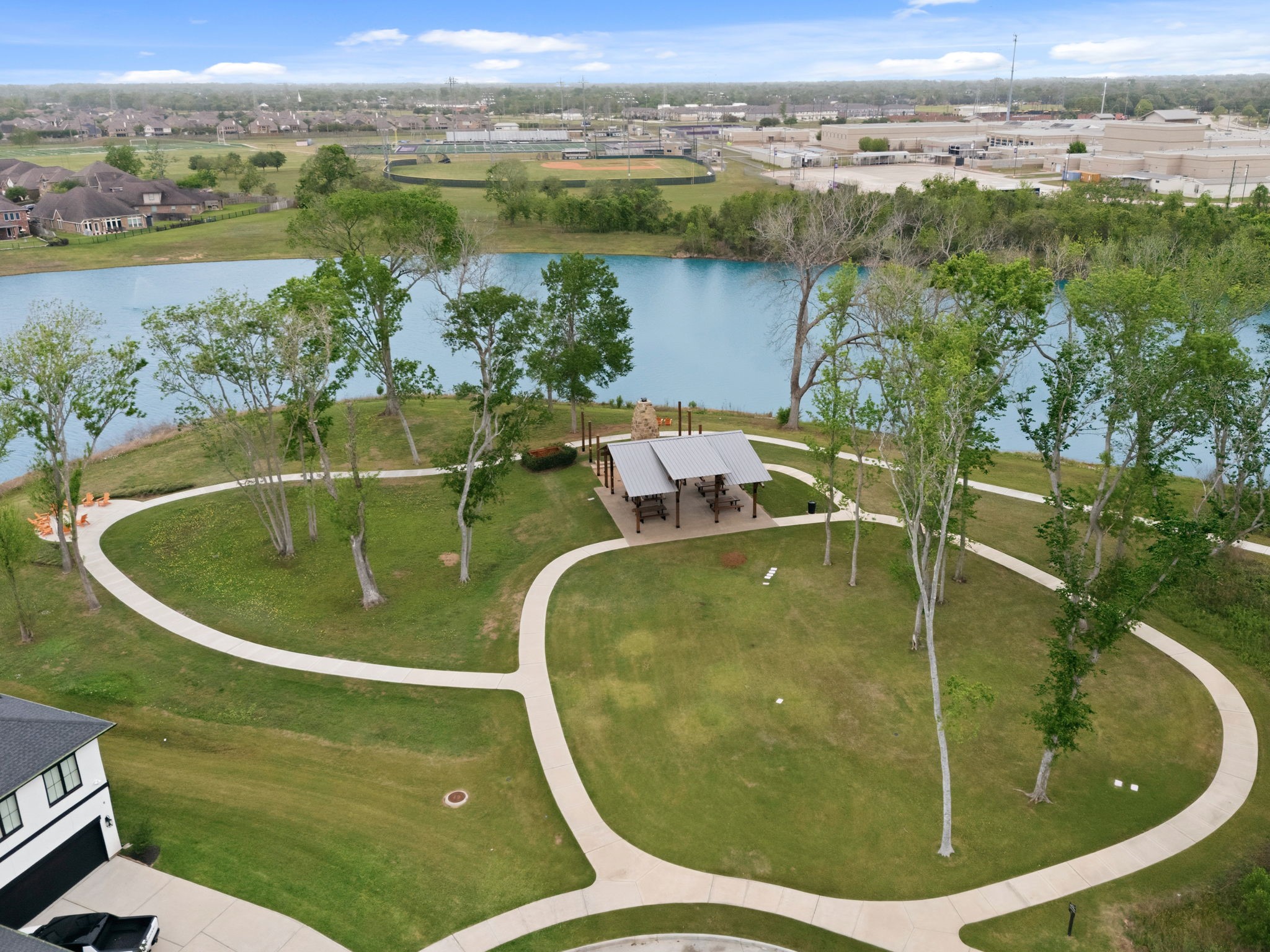 Scenic community view showcasing nearby walking trails and green space.
