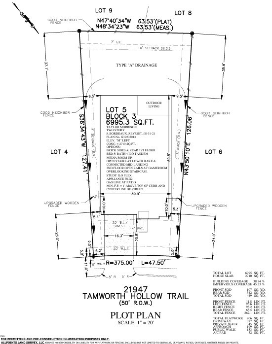 21947 Tamworth Hollow Trail Preliminary Plot Plan