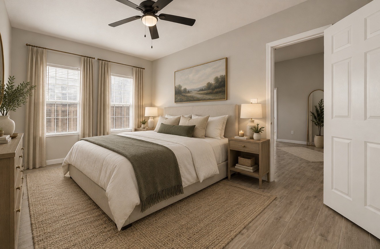 Virtually Staged Bedroom