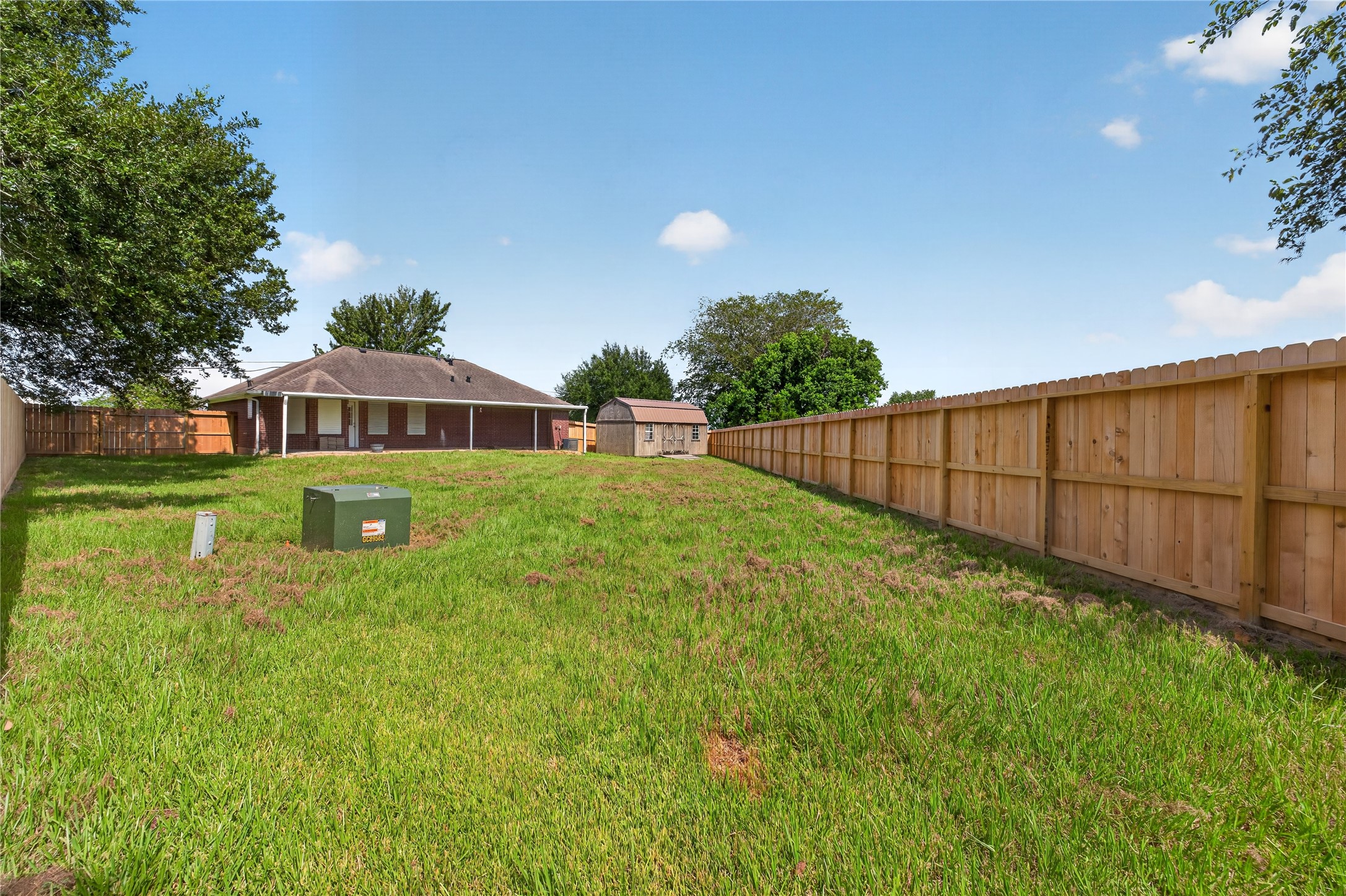 Backyard with privacy fence