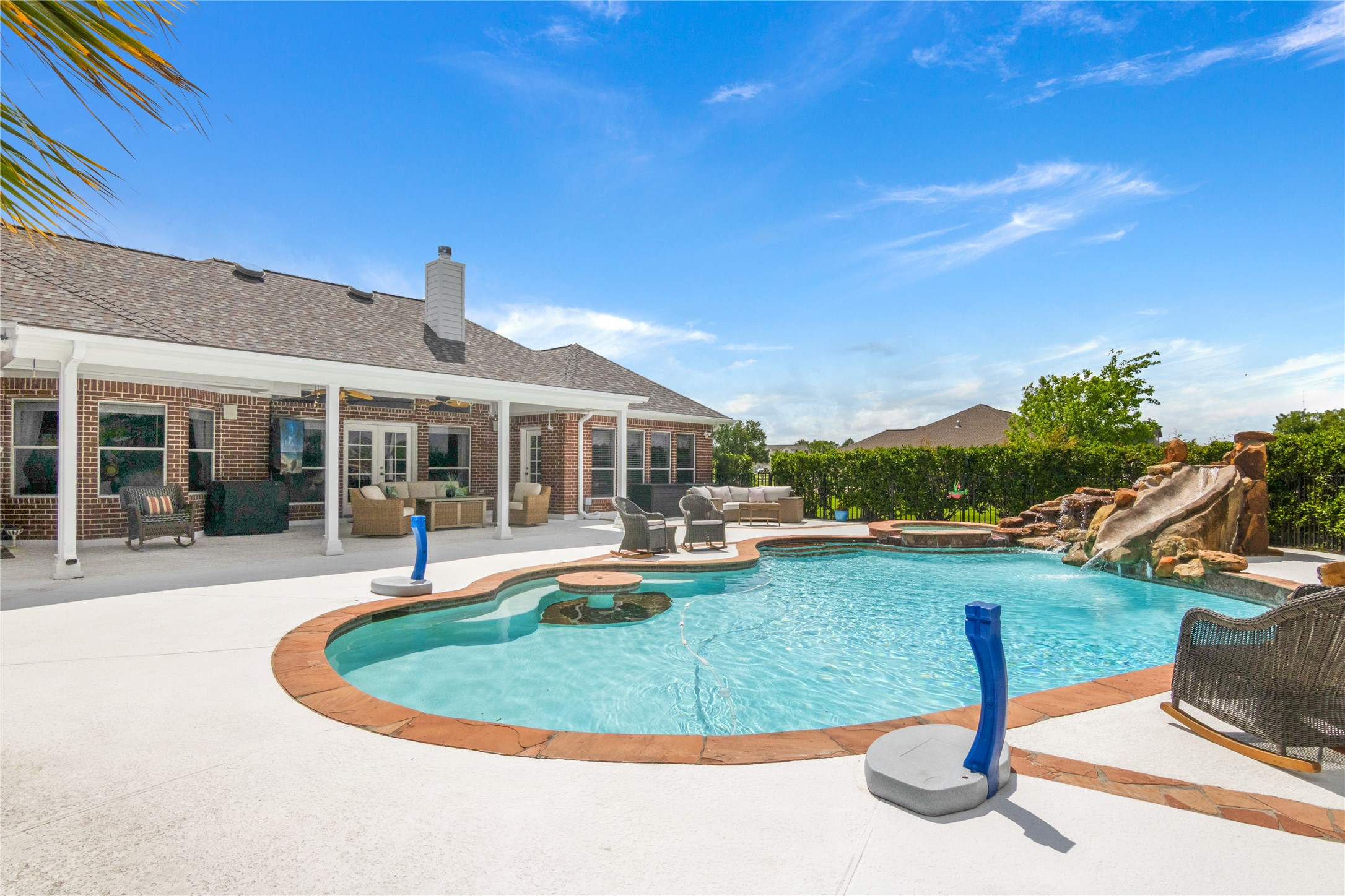 Table in pool for umbrella