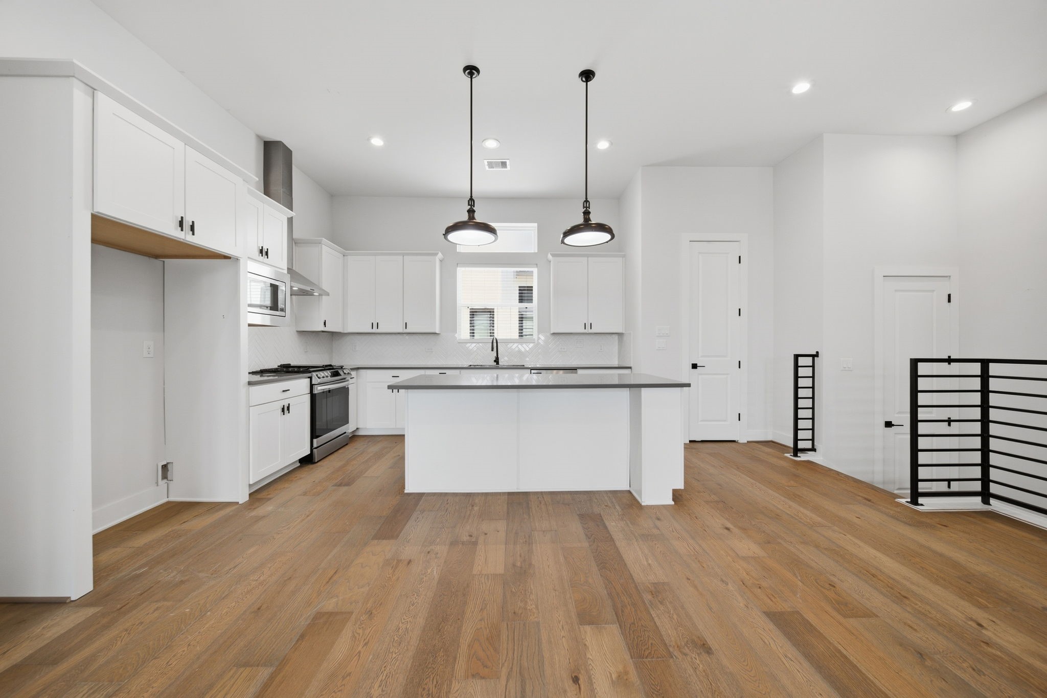 Open-concept kitchen and dining area