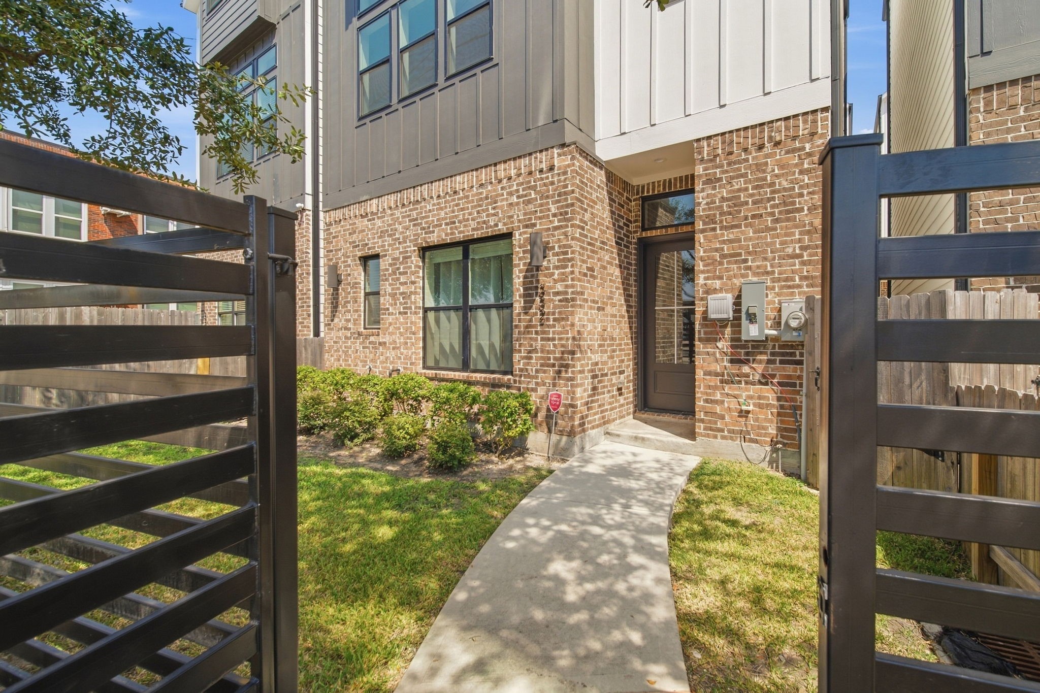 Private front yard area