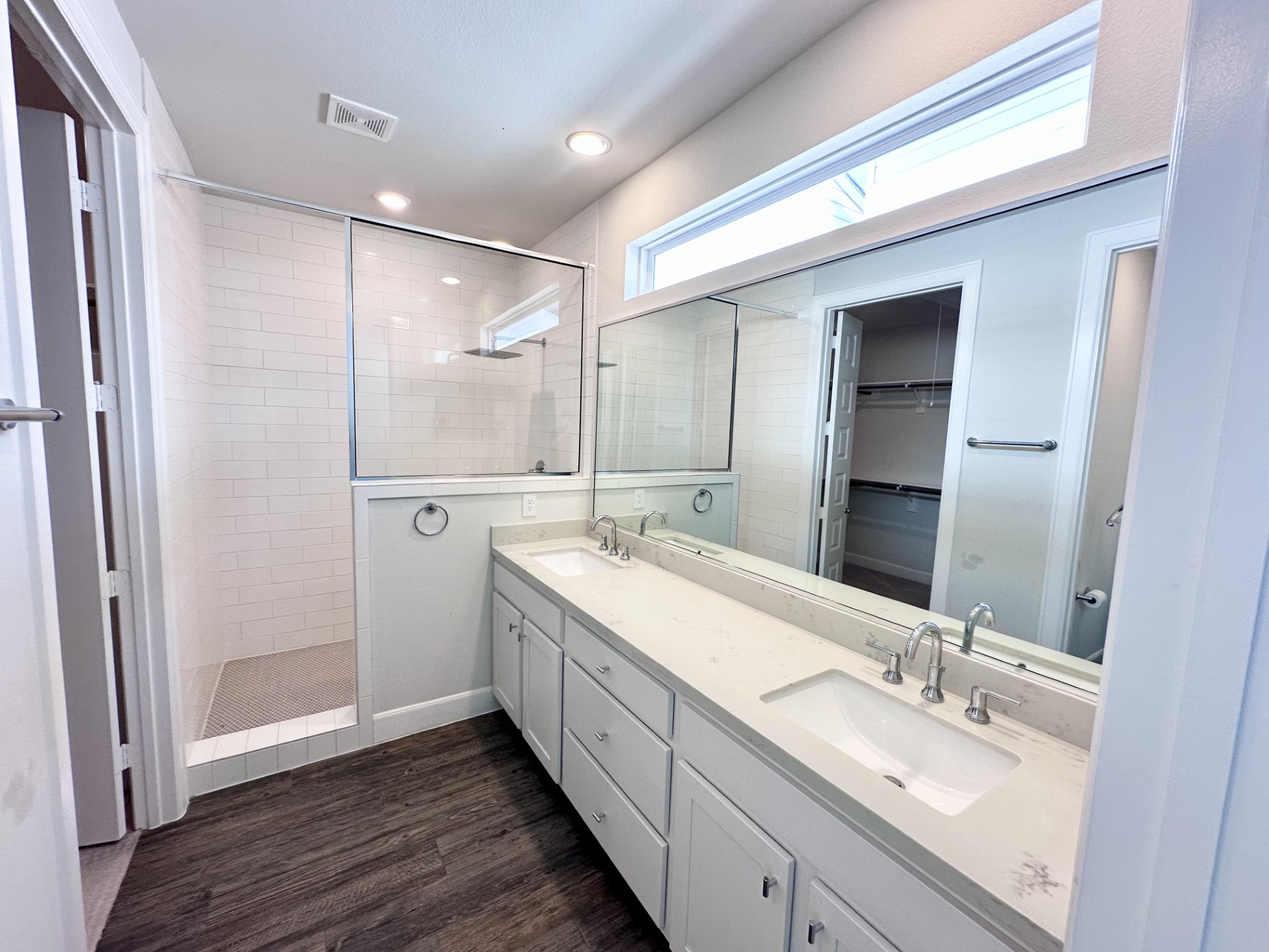 Primary Bath with oversized shower and double sinks