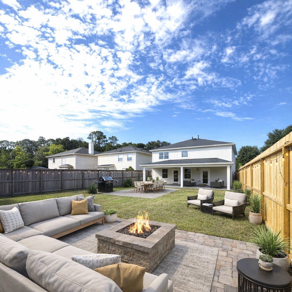 Virtually Staged Backyard Oasis