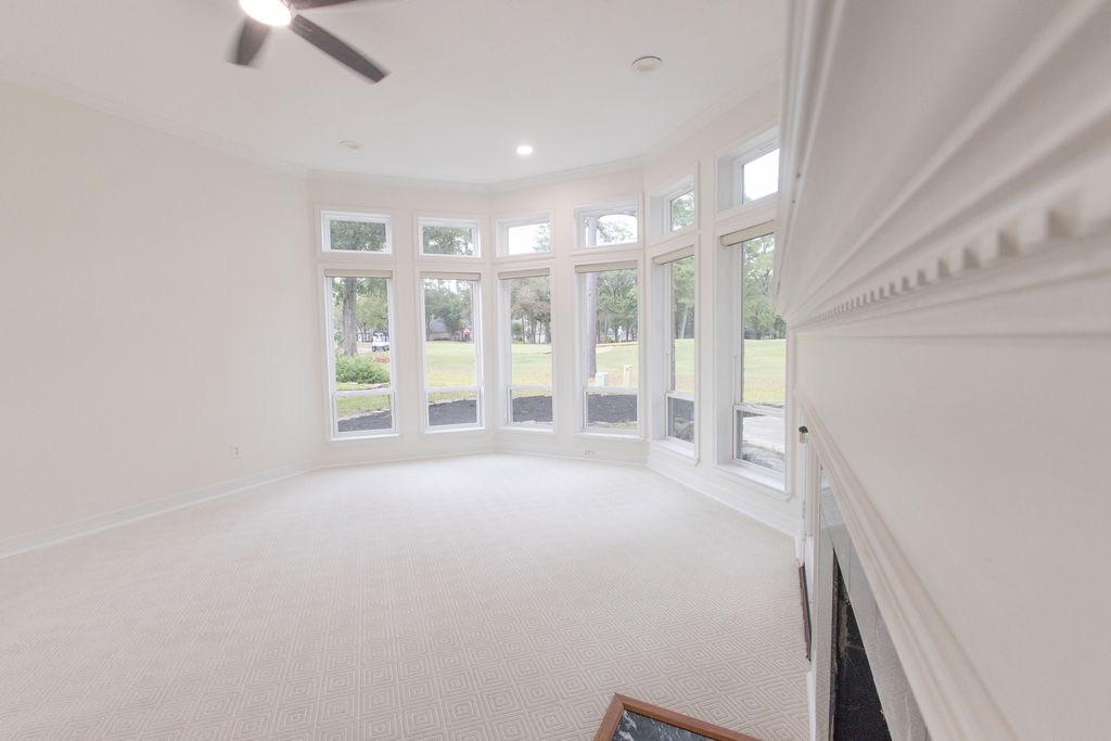 Primary bedroom boasts the luxurious carpet especially ordered for this project
