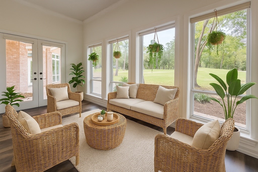 Digitally staged sunroom