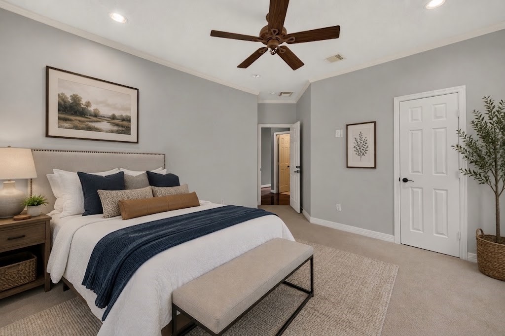 Virtually Staged  SECOND PRIMARY OPTION DOWN offers a comfortable, private space for multi-generational living, family or overnight guests.