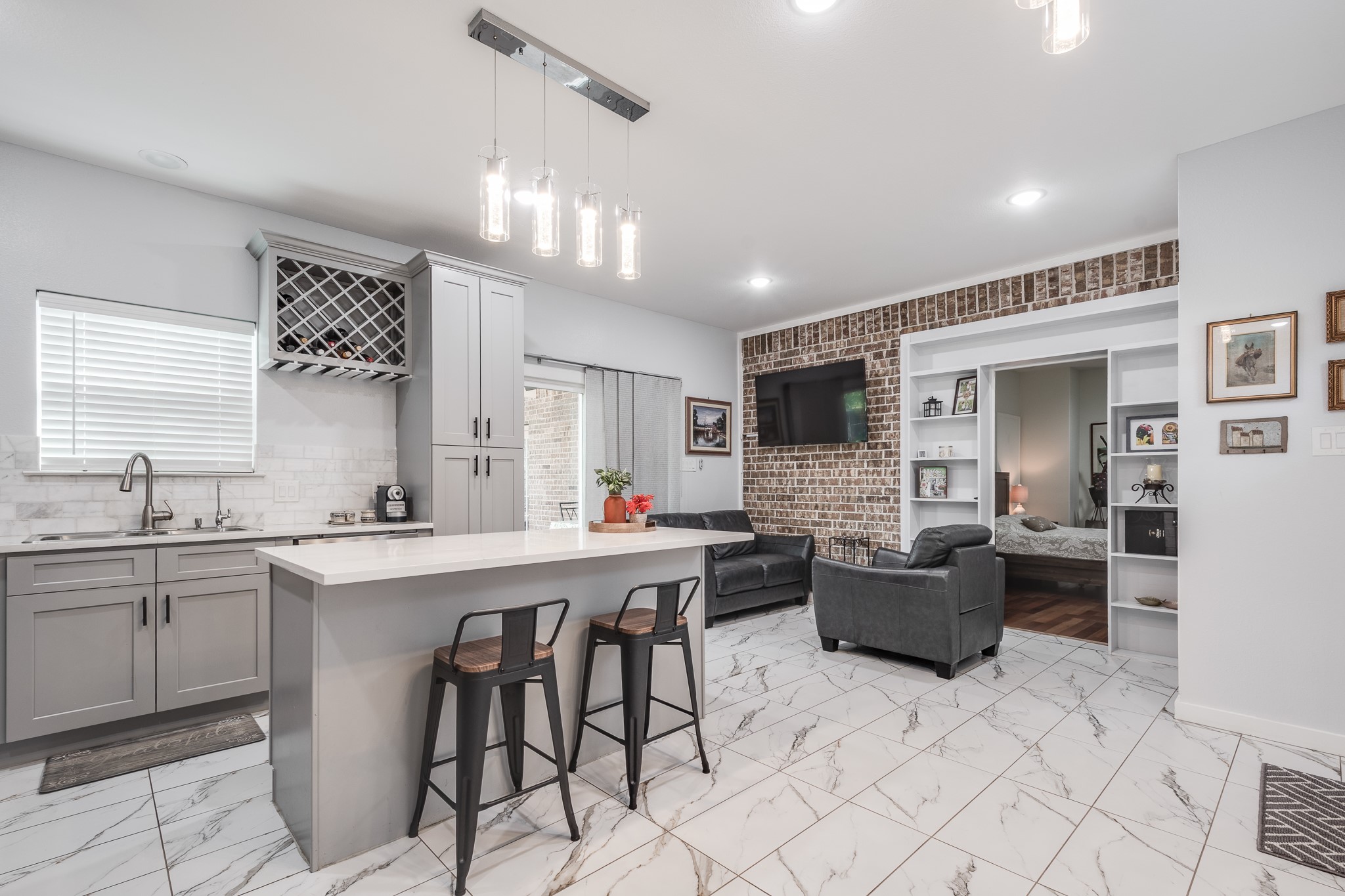 Kitchen open to second livingroom.