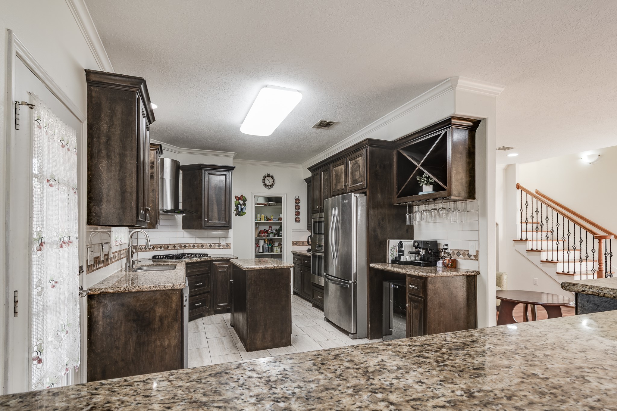 Plenty of counter space and a gas stove