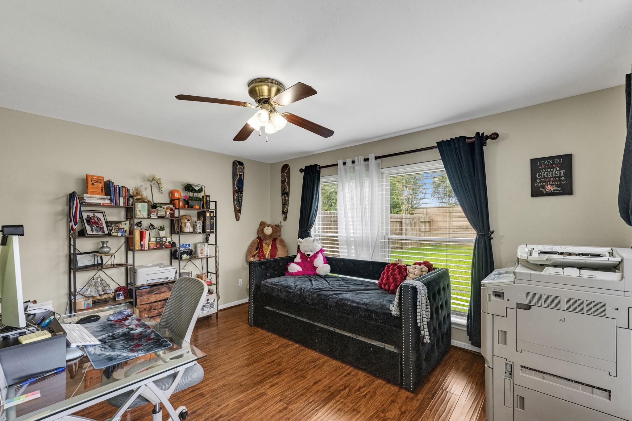 Huge home office off the family room can also be used as a guest room.
