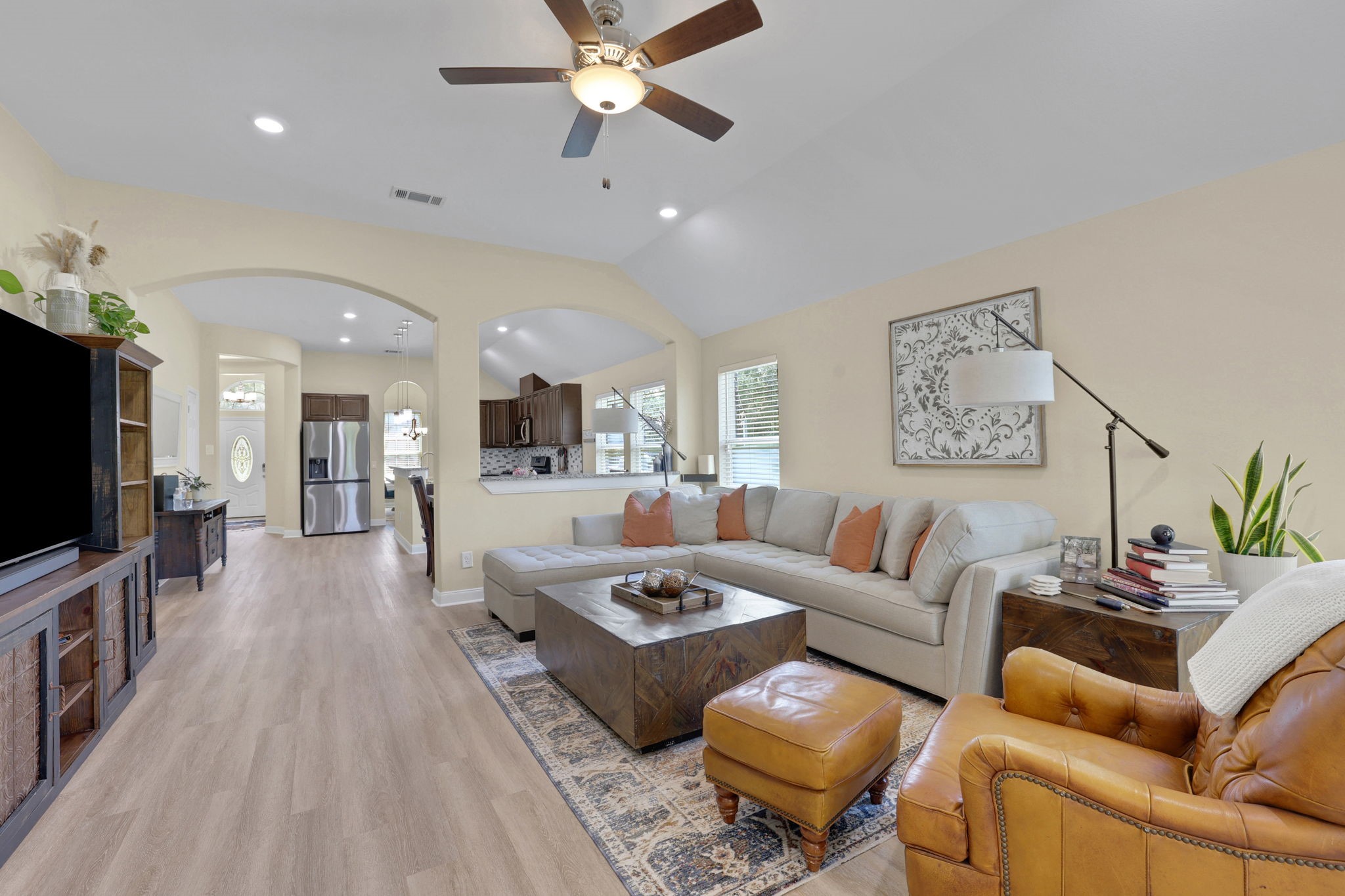 Another view of the family room looking toward the kitchen
