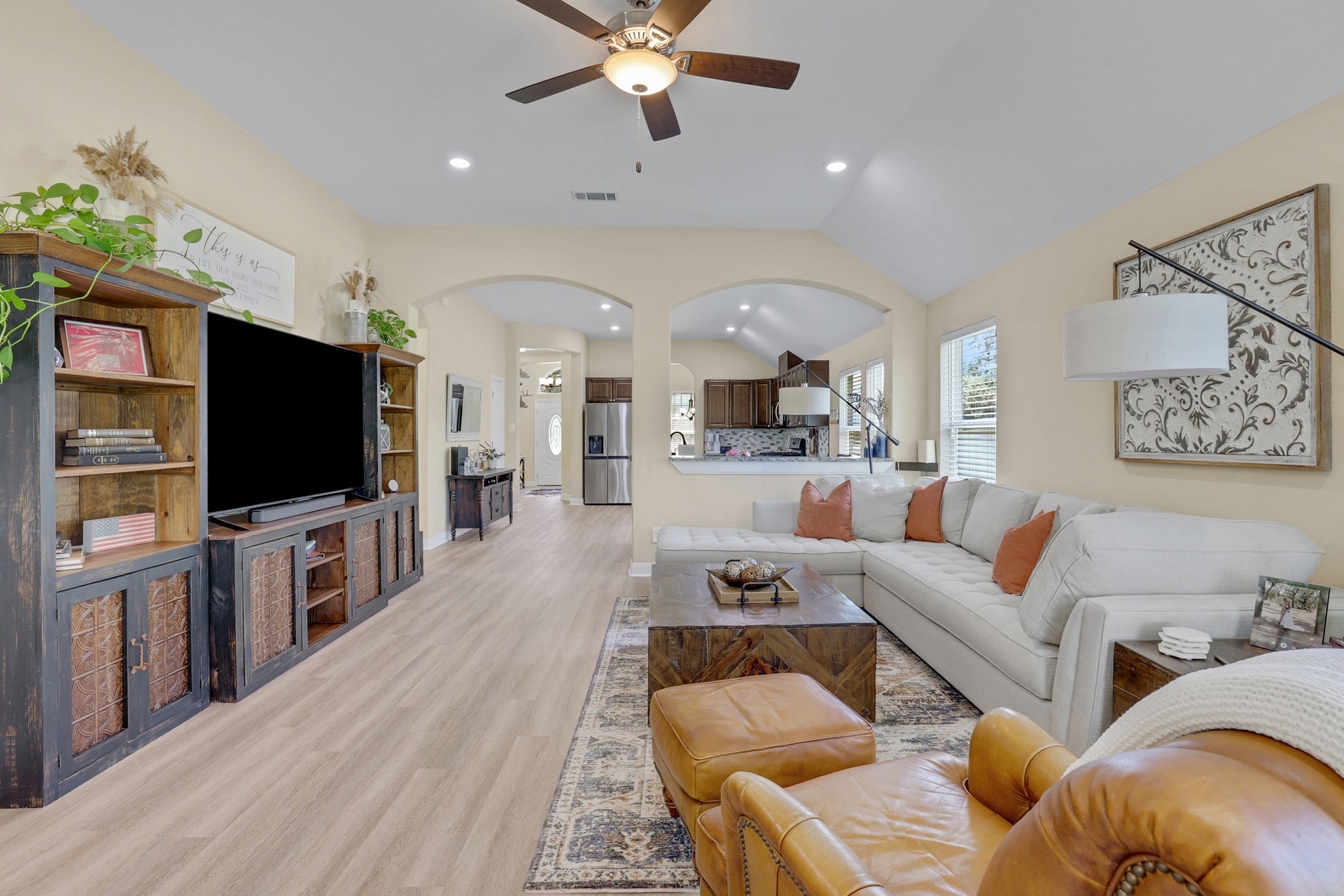 This open concept family space is perfect for family gatherings