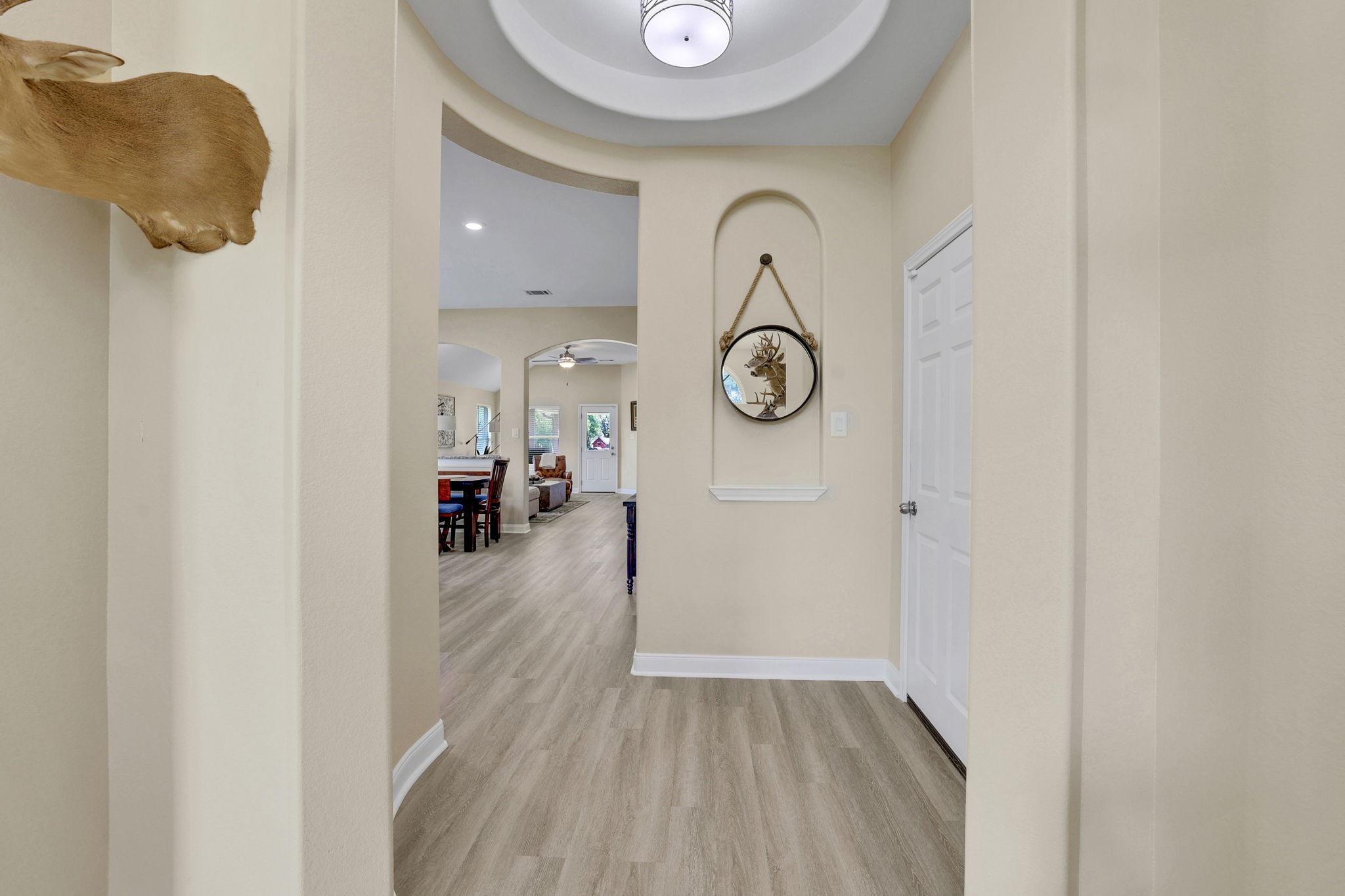 The charming rotunda separates the entry from the main living areas