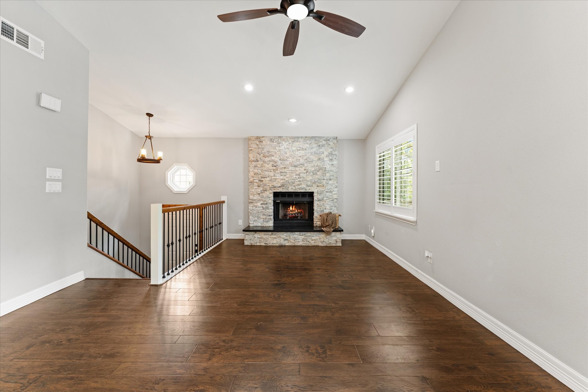 Hardwood throughout main living areas
