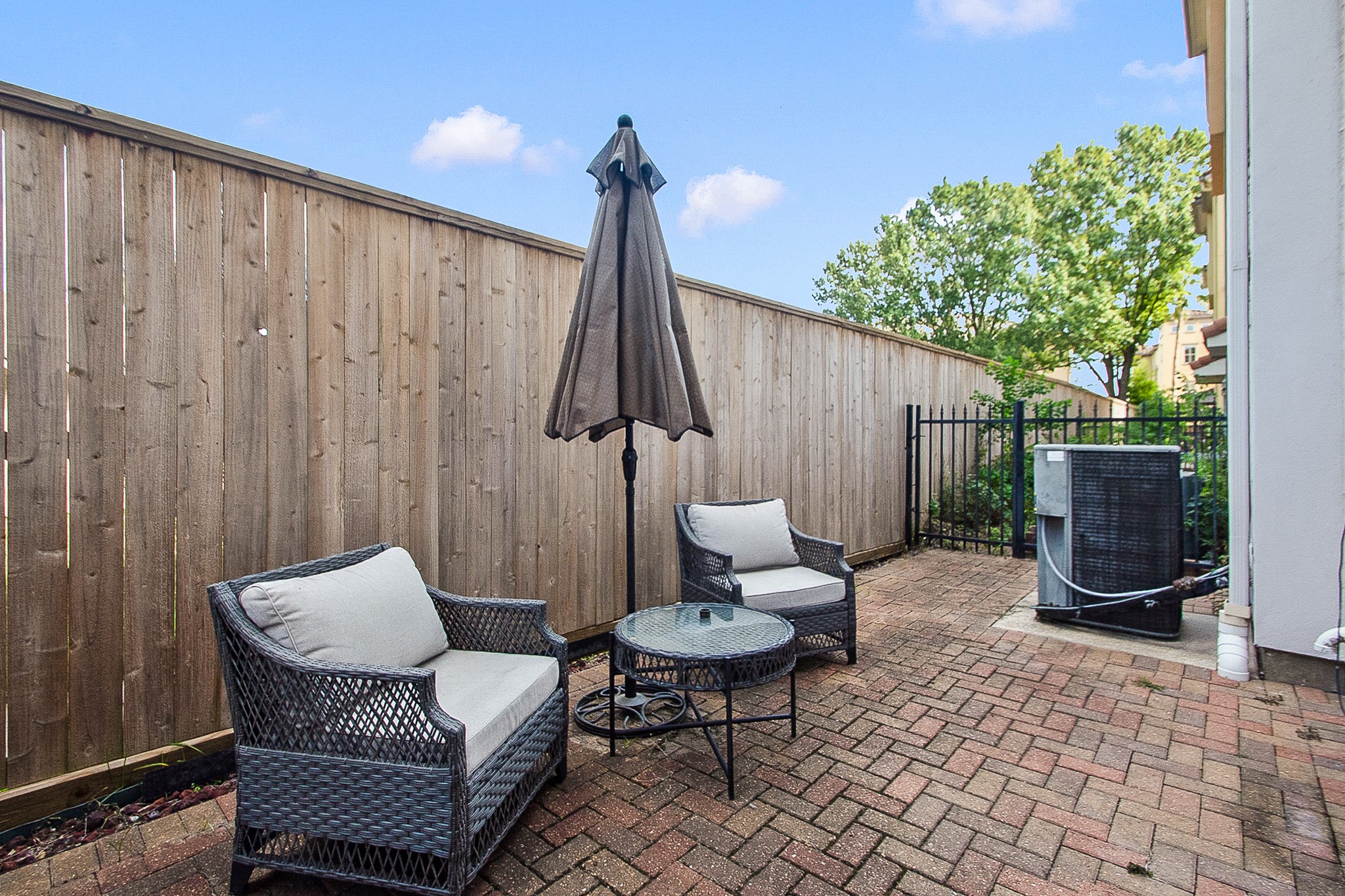 Private courtyard with new fence
