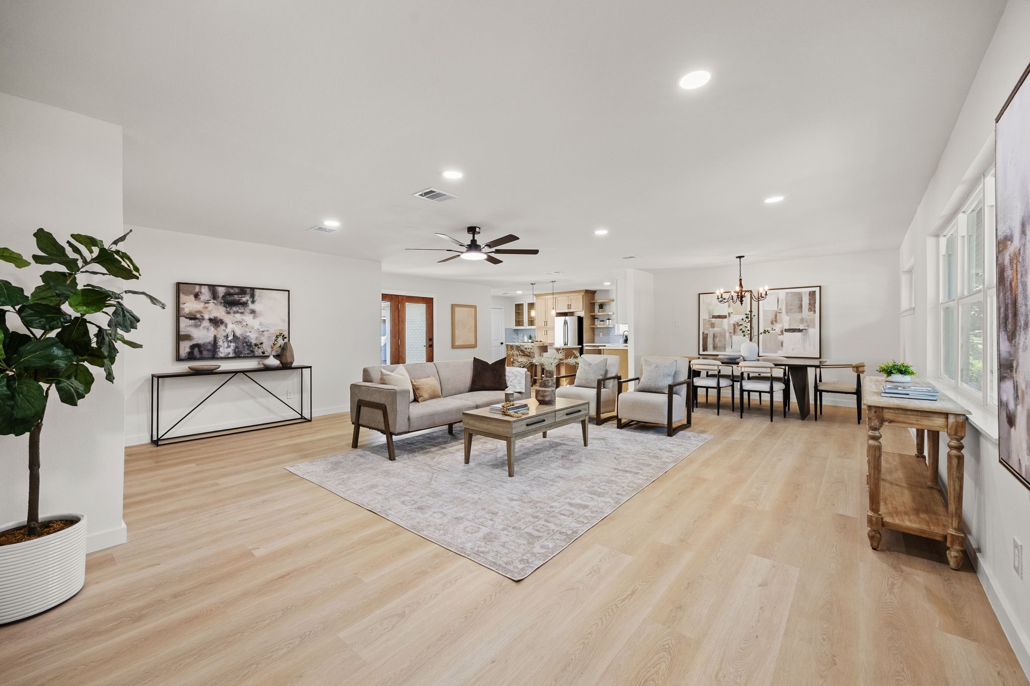 Open concept with 4 bedrooms and 2 full baths