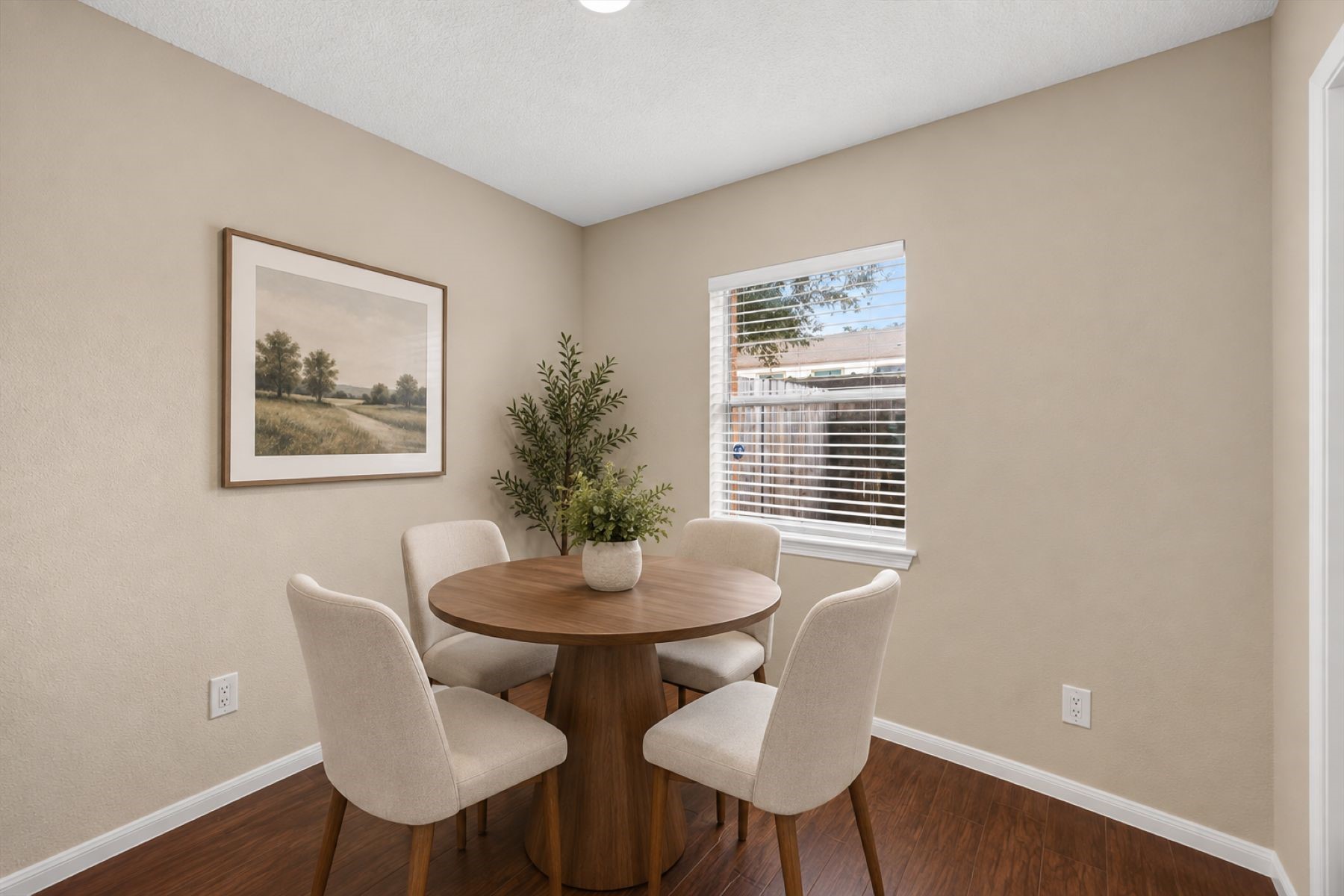 Breakfast area virtually staged to show scale.