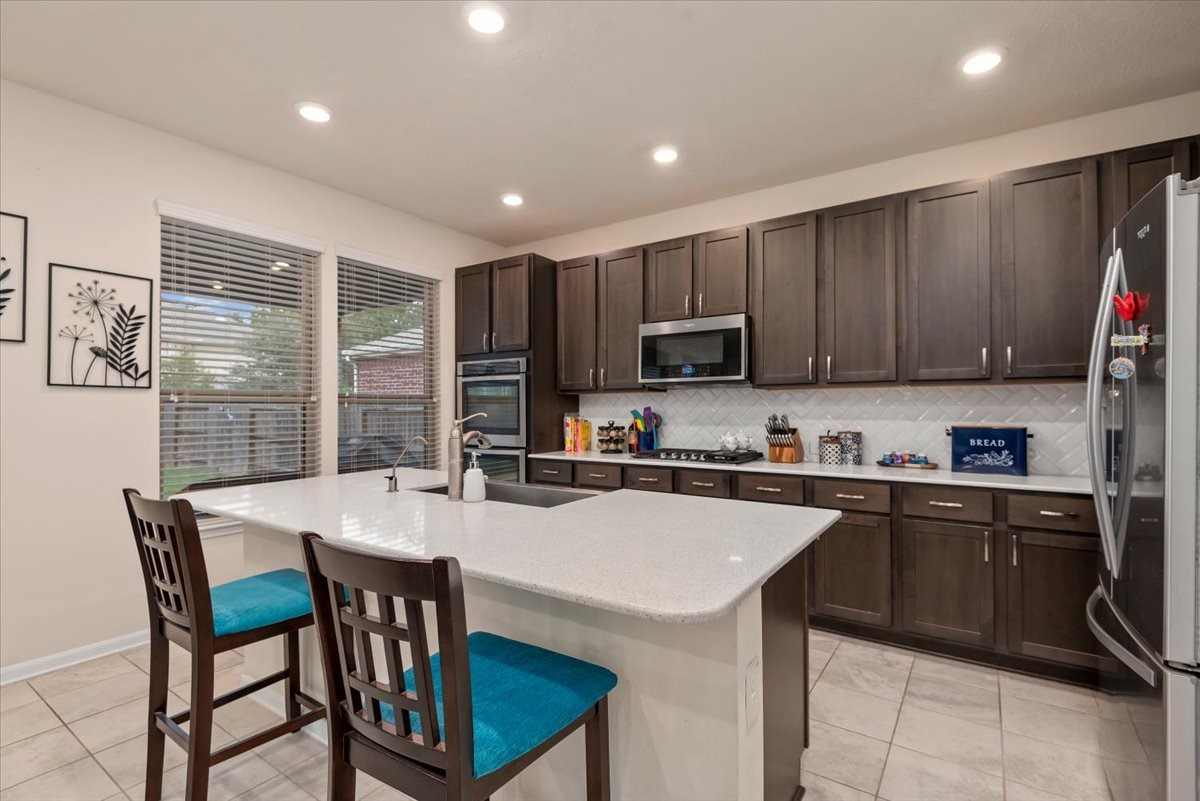 large island with bar seating