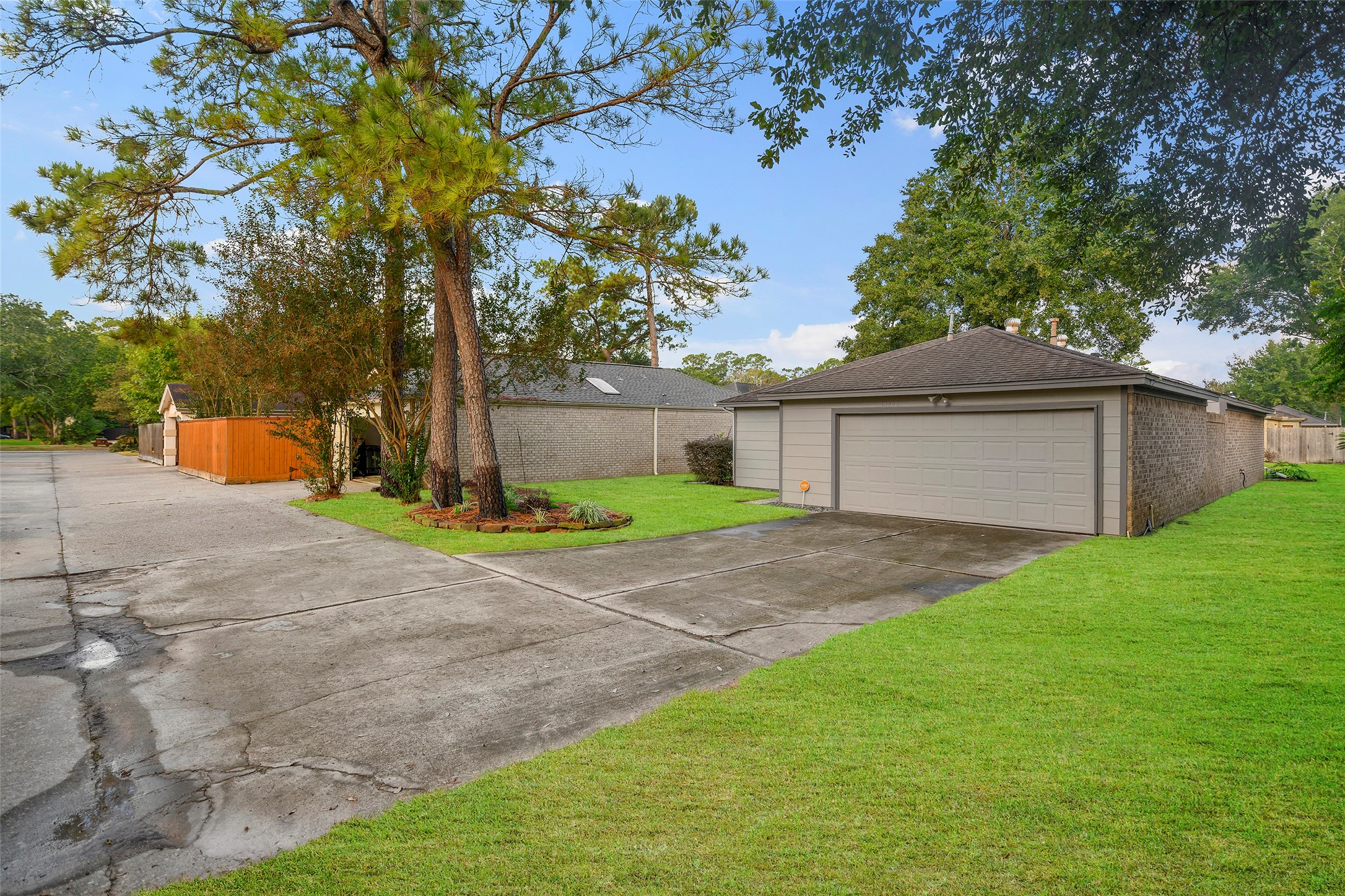 Open green space on side of home