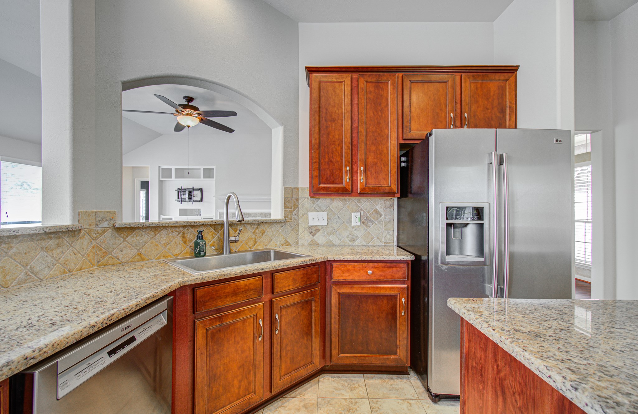 Spacious kitchen open to the breakfast and family room.