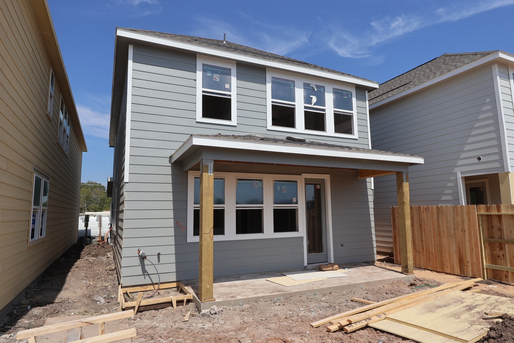 Backyard with covered patio - still under construction!