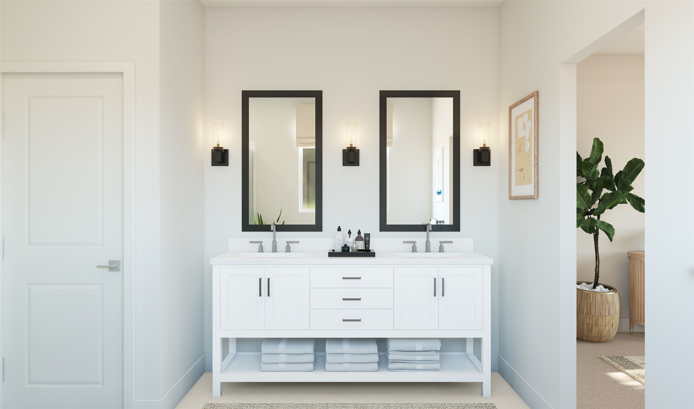 Relaxing primary bath (*Artist rendering used for illustration purposes only. Colors/finishes may differ from the ones currently selected in the home.)