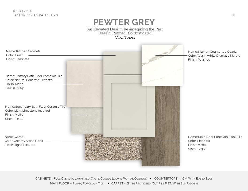 Loft Look Palette 6 Selection Sheet (*Artist rendering used for illustration purposes only.)