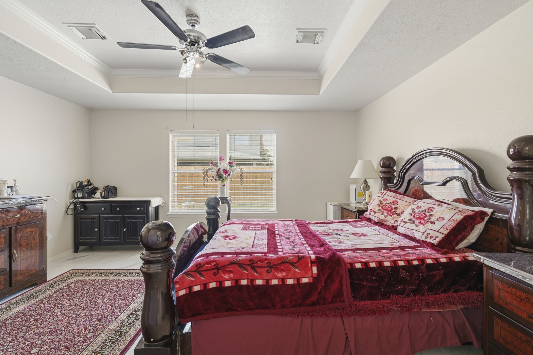 The primary suite provides ample space for a sitting area, reading nook or additional storage.