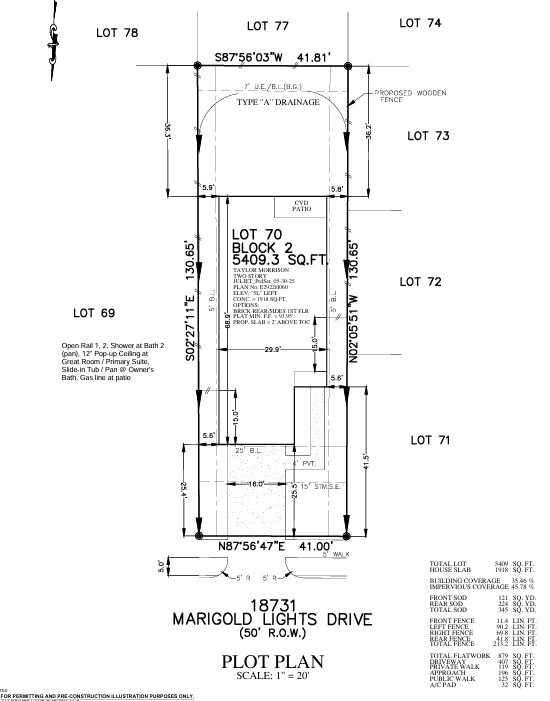 18731 Marigold Lights Drive Preliminary Plot Plan