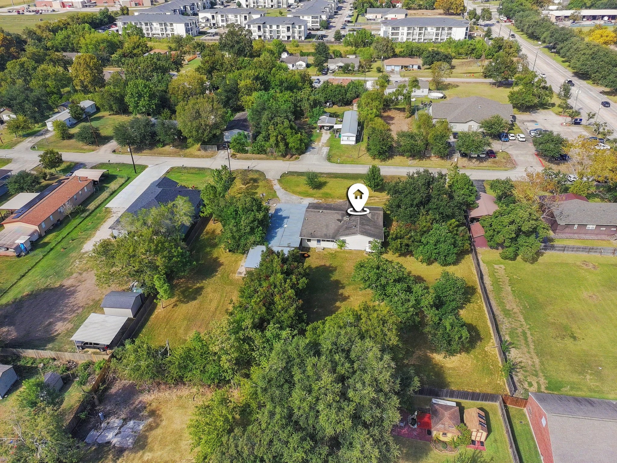 Aerial view-property lines shown are approximate