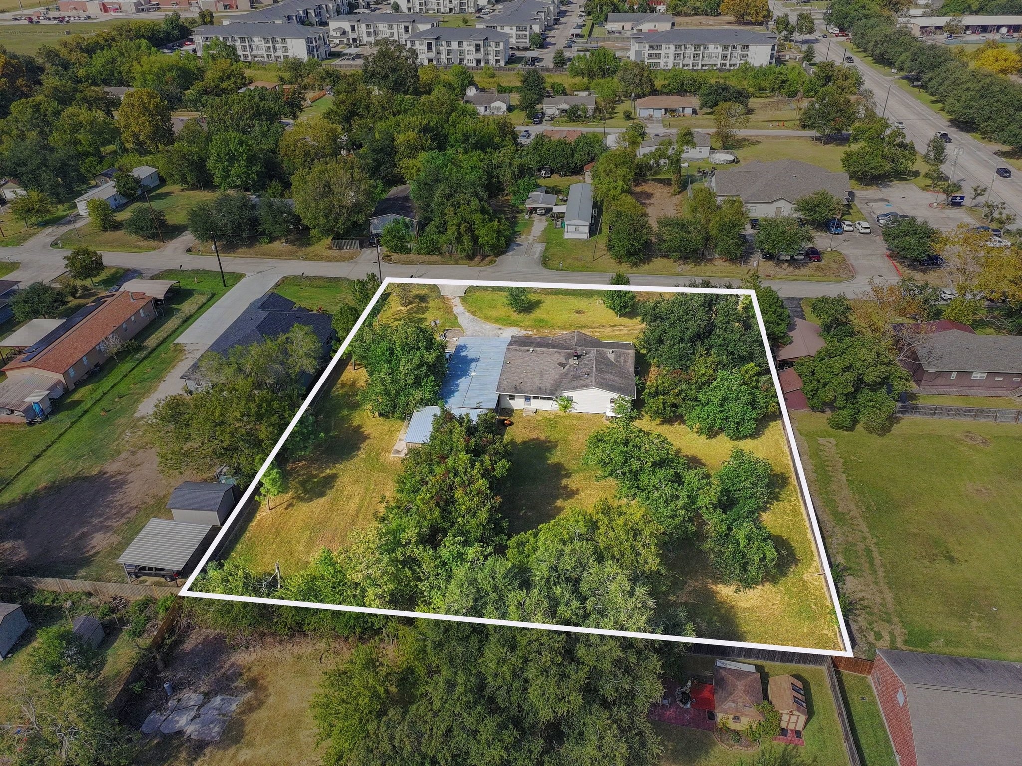 Aerial view-property lines shown are approximate