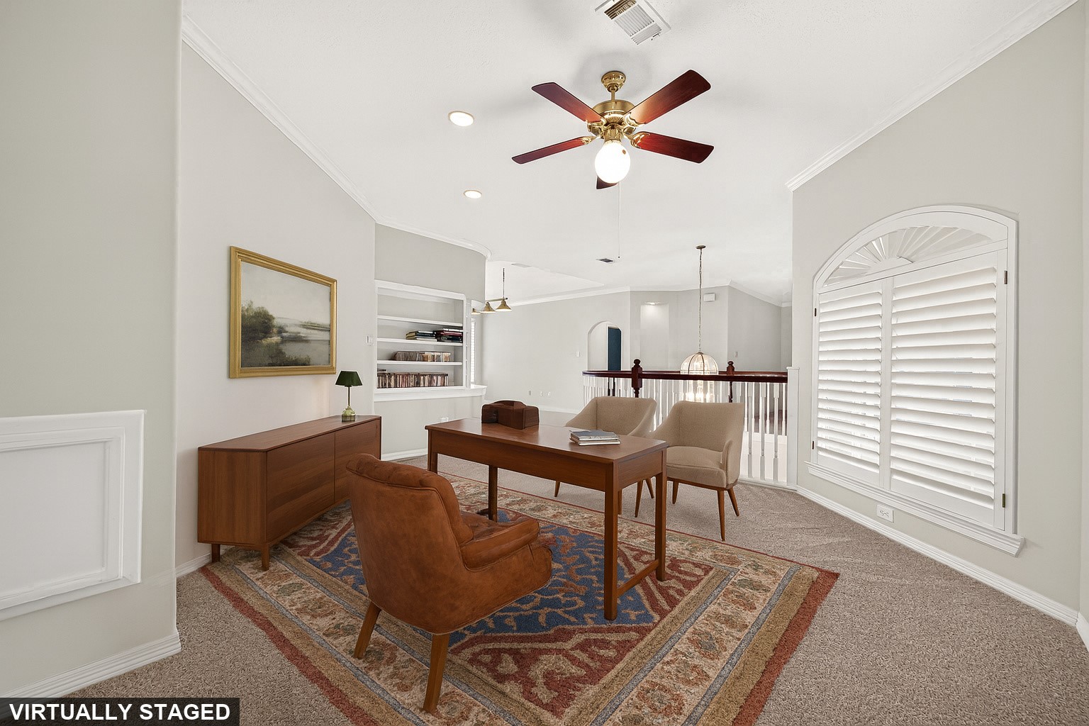 Virtually staged open study/flex space on 2nd floor
