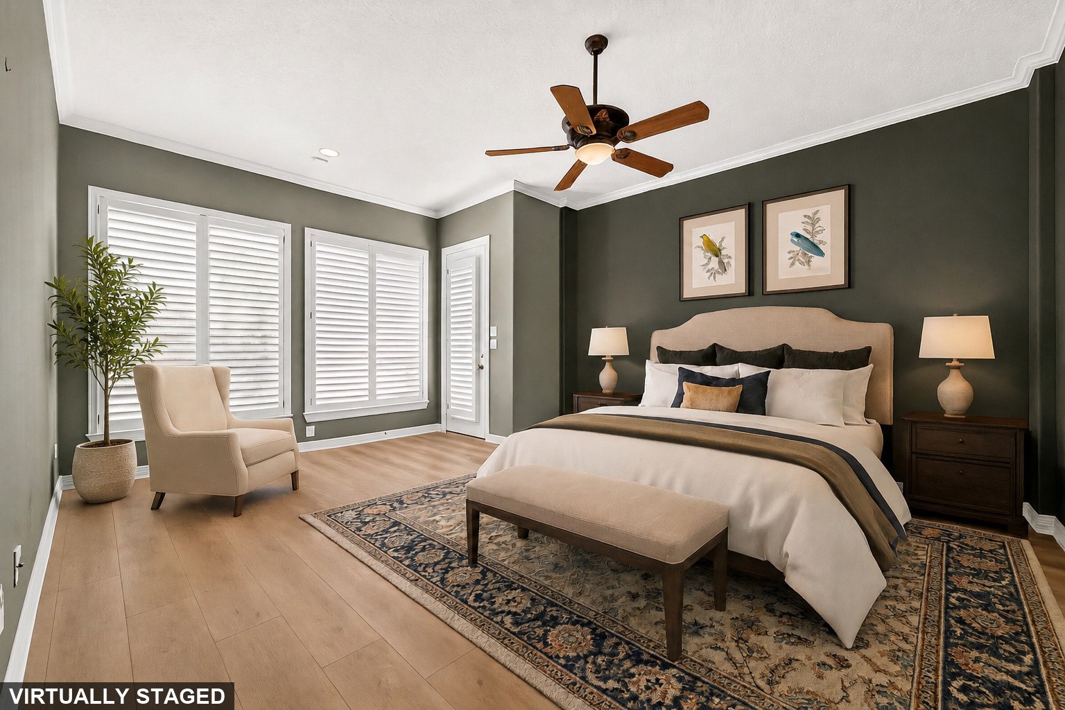 Virtually staged owner's suite