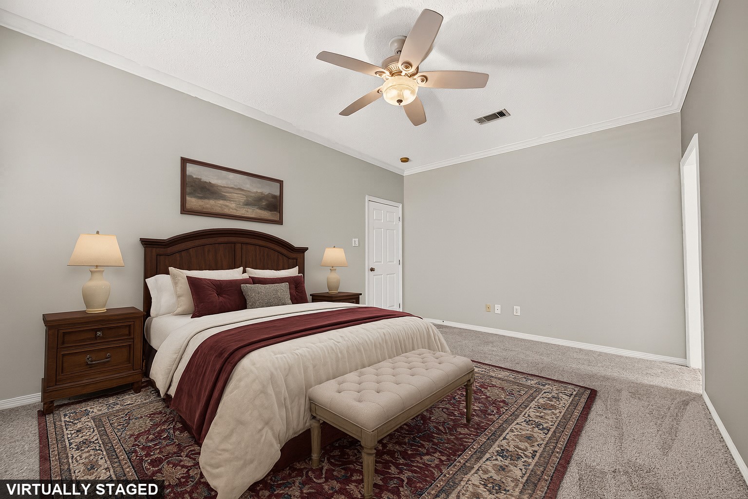 Virtually staged secondary bedroom