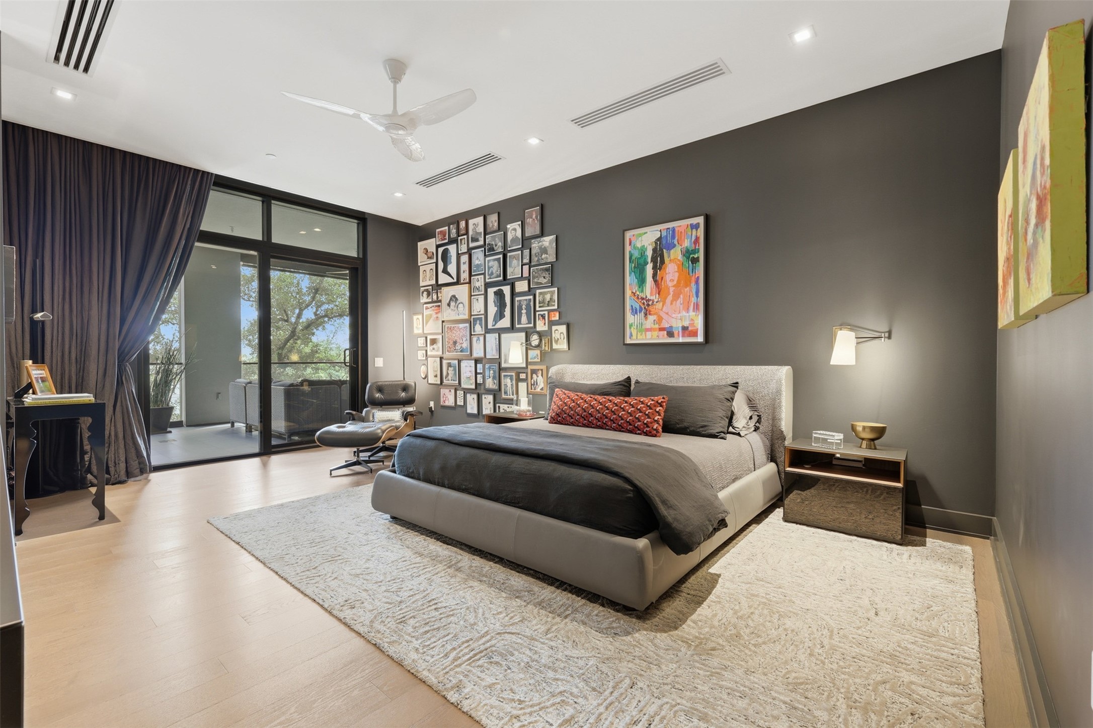The primary bedroom suite with direct access to the terrace.