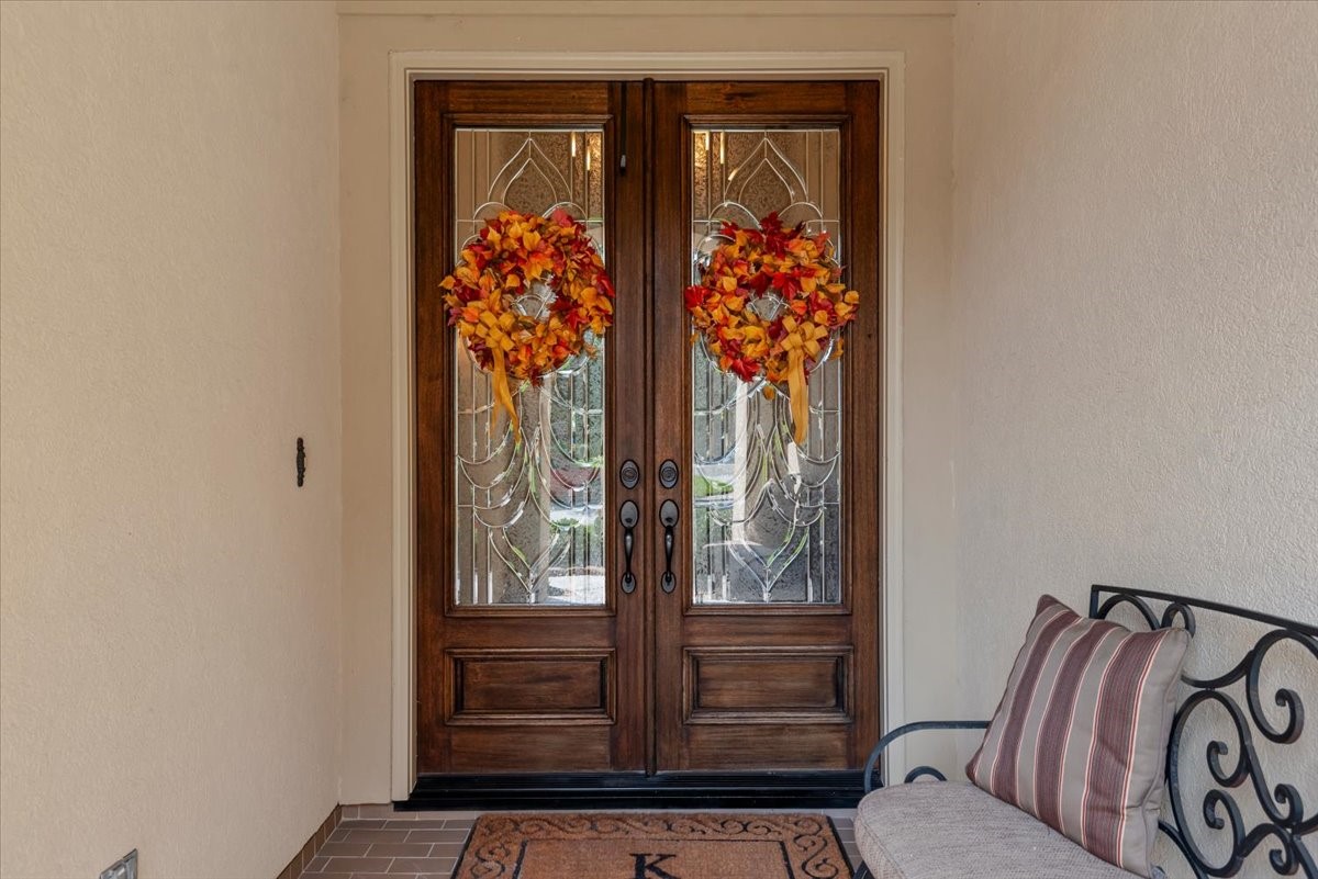 Double doors greet your guests at the main entrance.