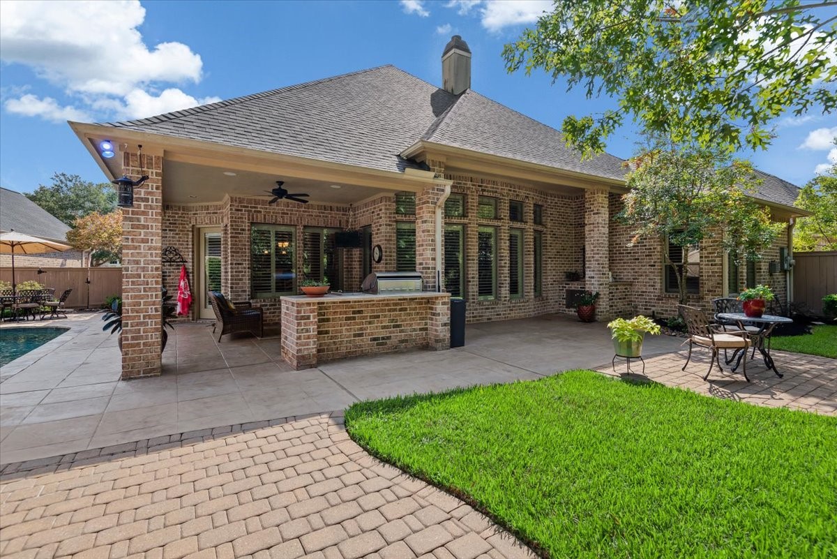 Oh YES....we have a covered patio with decking that is beautifully tied into the pool area.