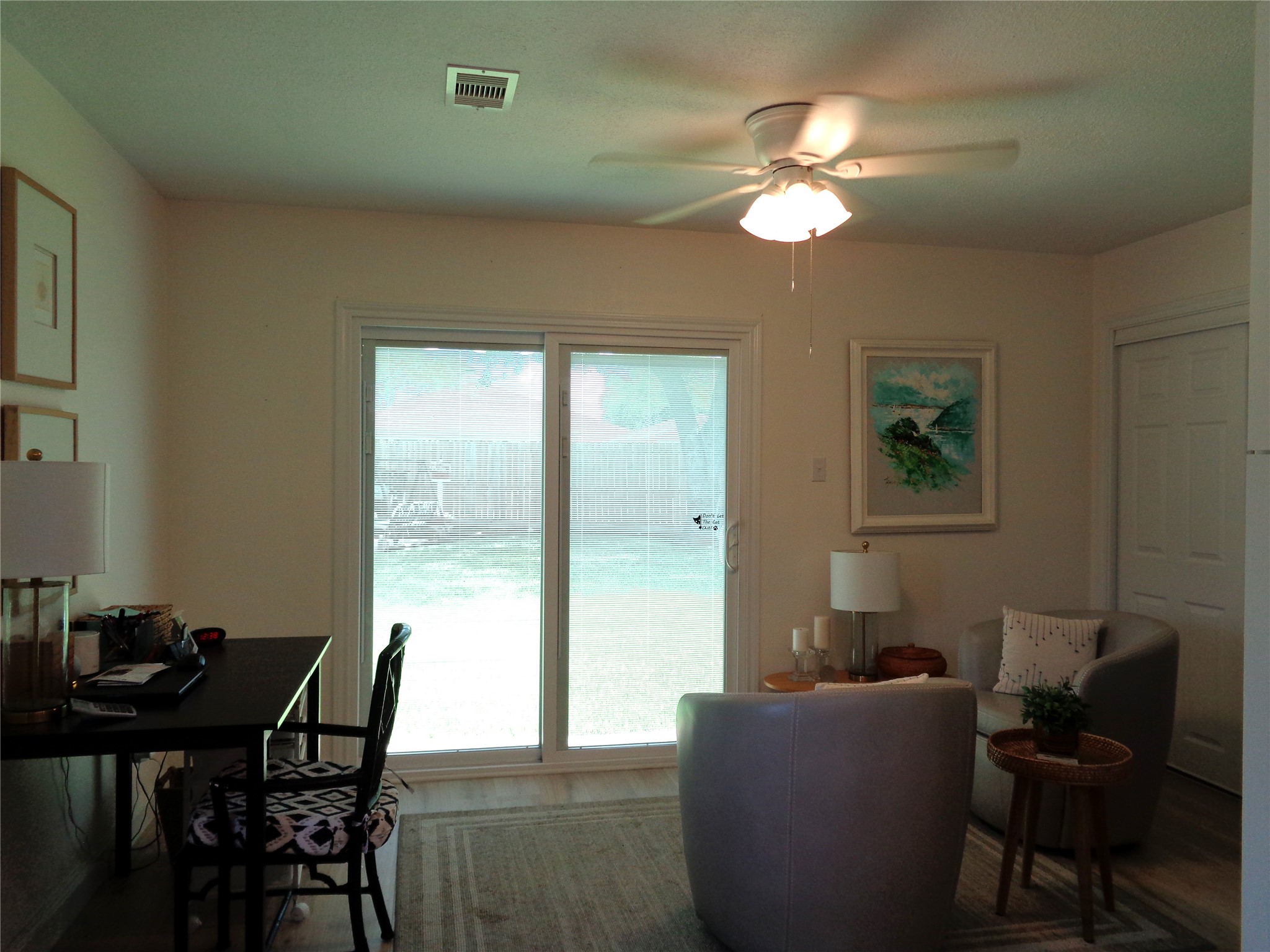 ADU Living/dining area.
Notice the sliding glass door leading to the back yard. This ADU is so light & bright!