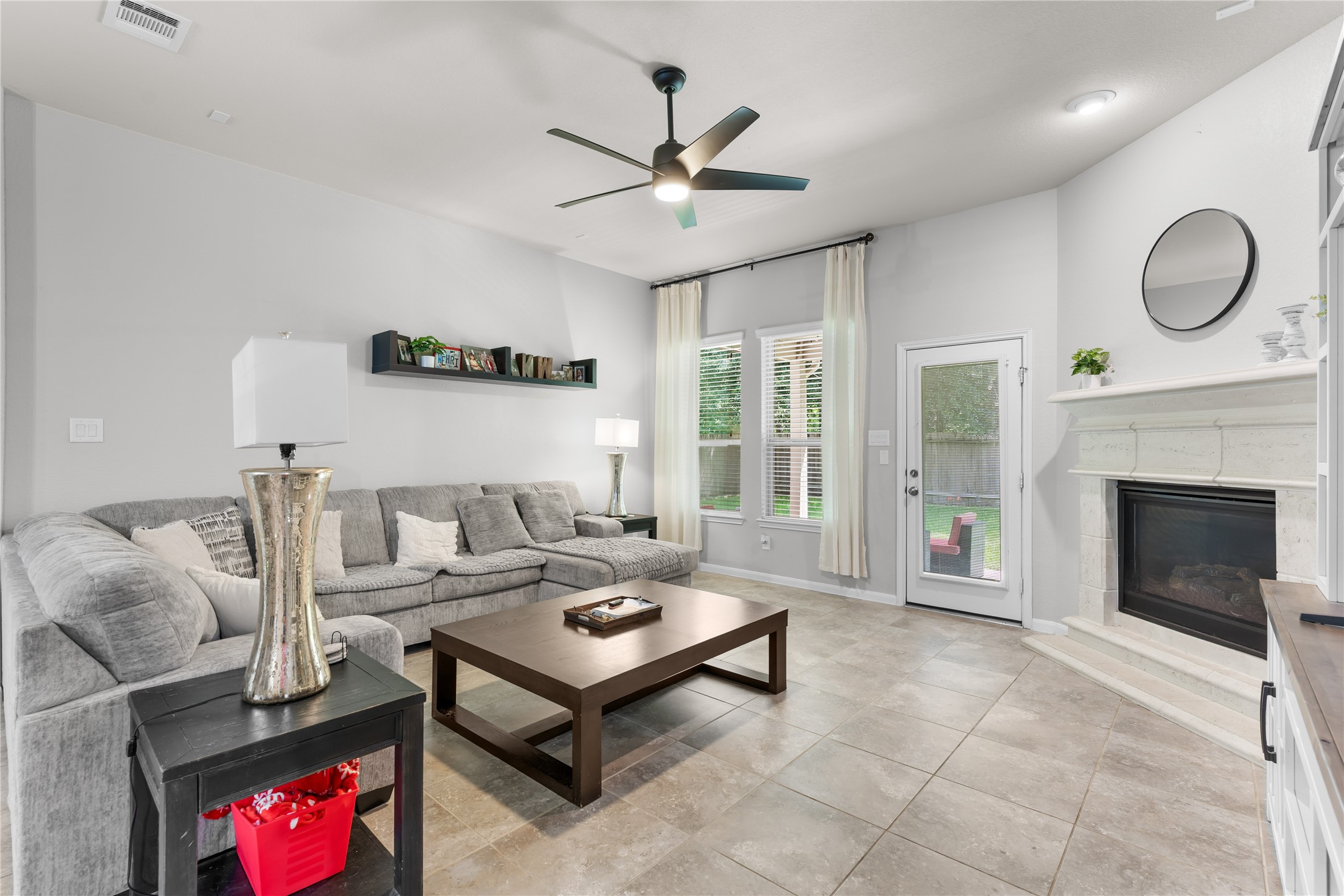 Spacious family room connected to the kitchen, creating an inviting central gathering space.