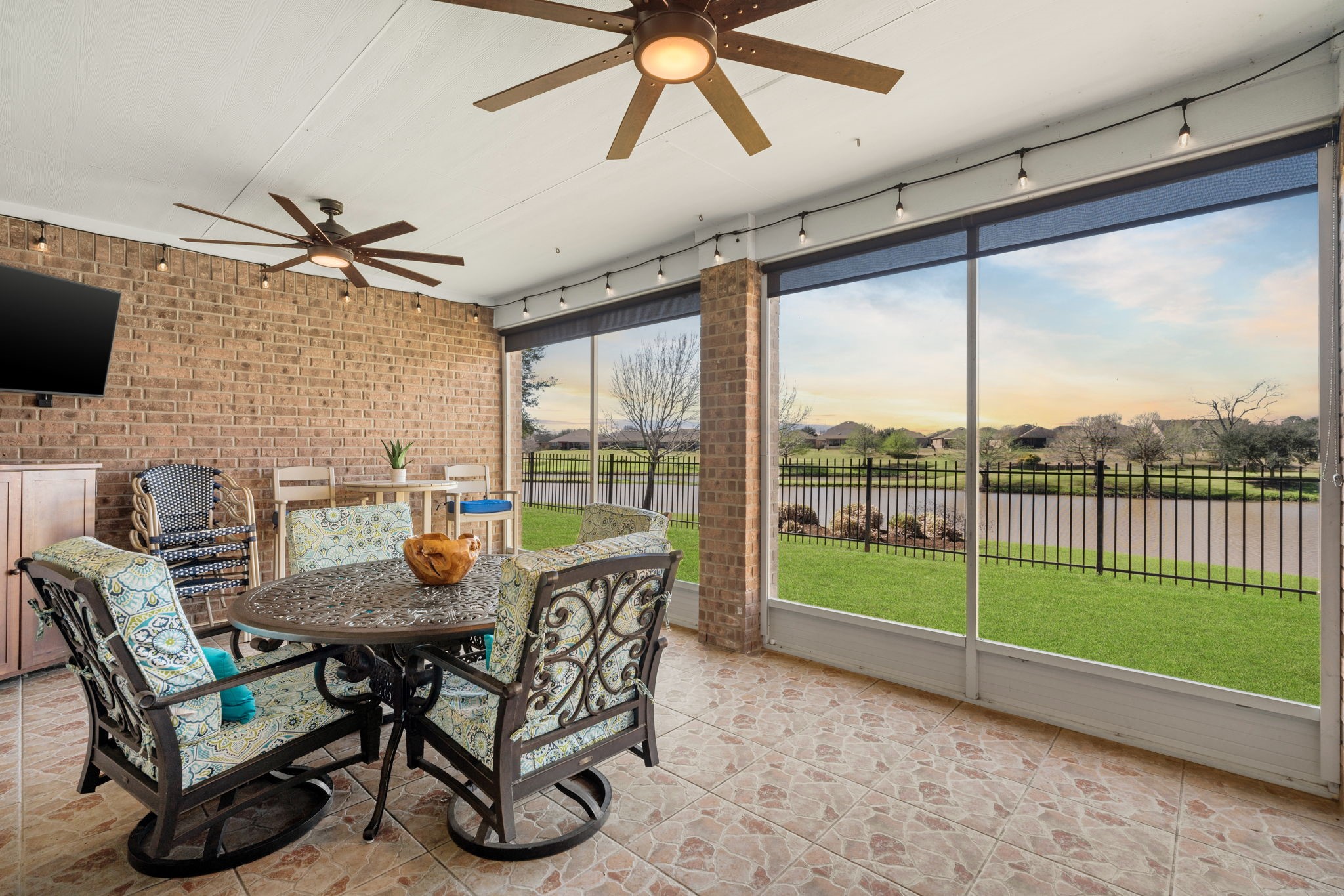 The screened-in porch is a serene outdoor oasis, whether you're sipping your morning coffee or winding down in the evening, this porch provides the perfect setting to connect with the outdoors while staying sheltered from the elements.