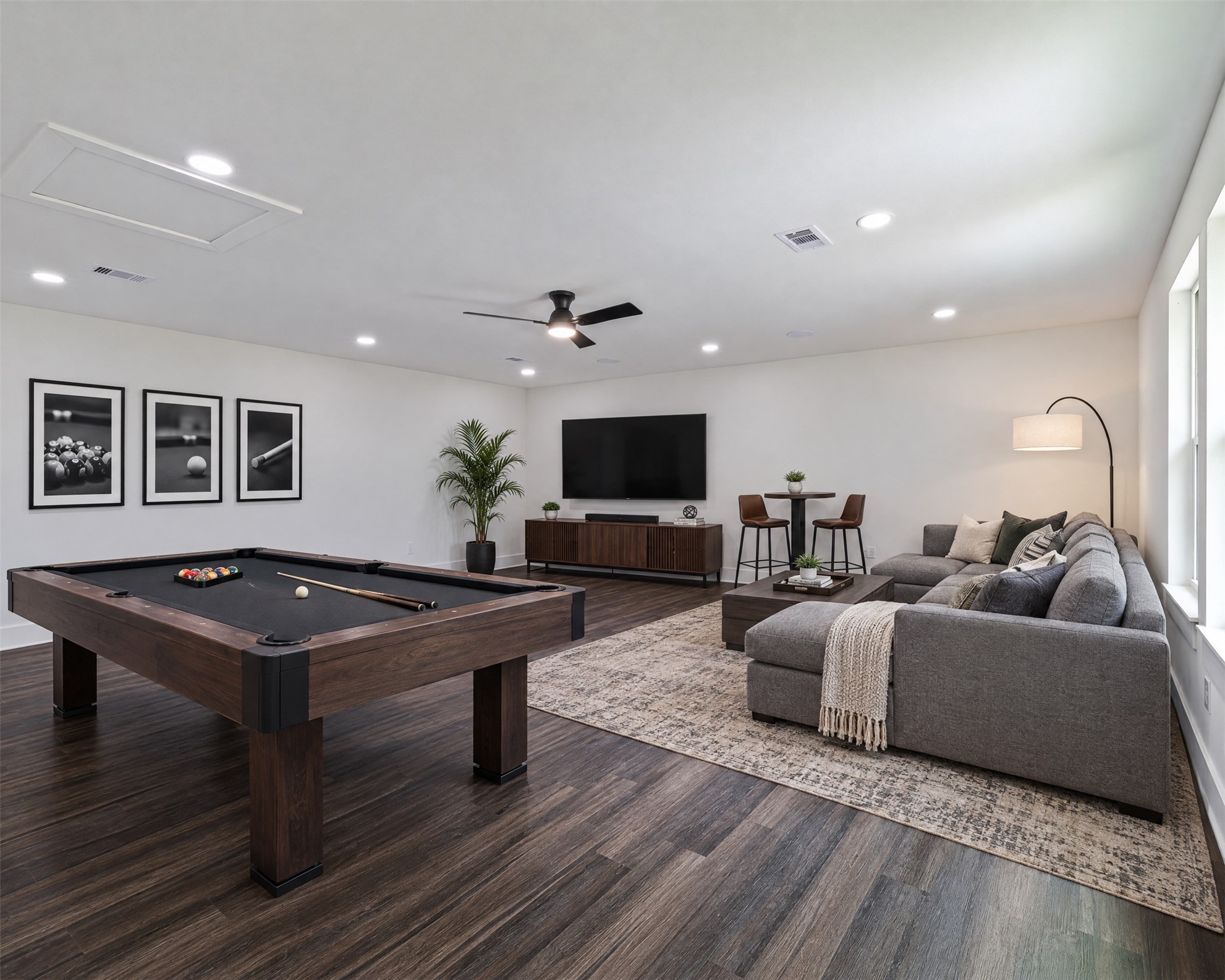 *Virtually Staged gameroom above garage